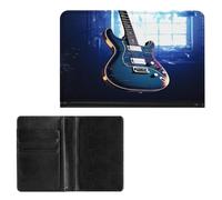 Passport Holder Elegance Blue Guitar Printing Passport Cover Slim Travel Passport Wallet For Women Men, style, One Size, Passport Protector