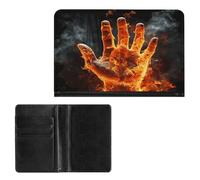 Passport Holder Elegance Fire Flame Hand Printing Passport Cover Slim Travel Passport Wallet For Women Men, style, One Size, Passport Protector