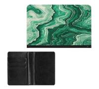 Passport Holder Elegance Green And White Ink Printing Passport Cover Slim Travel Passport Wallet For Women Men, style, One Size, Passport Protector