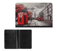 Passport Holder Elegance Red London Street Printing Passport Cover Slim Travel Passport Wallet For Women Men, style, One Size, Passport Protector