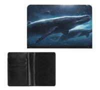 Passport Holder Elegance Whales Traveling in Space Printing Passport Cover Slim Travel Passport Wallet For Women Men, style, One Size, Passport Protector