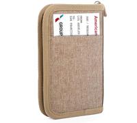 Passport Holder Family RFID Travel Document Organizer for Women Waterproof Passport Wallet Men Portable Case for Cards, B-Single-Doe Khaki, Regular, Pink Passport Holder