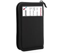 Passport Holder Family RFID Travel Document Organizer for Women Waterproof Passport Wallet Men Portable Case for Cards, B-Single-Carbon Black, Regular, Pink Passport Holder