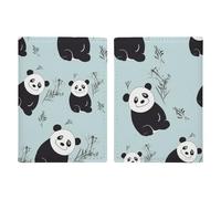 Passport Holder for Travel Essentials, Cartoon Panda Bear Printed Aesthetic & Cute Passport Book Case for Women and Men