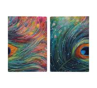 Passport Holder for Travel Essentials, Colored Peacock Printed Aesthetic & Cute Passport Book Case for Women and Men
