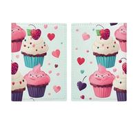 Passport Holder for Travel Essentials, Cupcake Candy Hearts Sweet Printed Aesthetic & Cute Passport Book Case for Women and Men