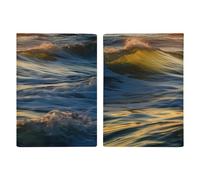 Passport Holder for Travel Essentials, Dawn Ocean Waves Printed Aesthetic & Cute Passport Book Case for Women and Men