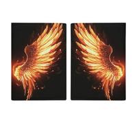 Passport Holder for Travel Essentials, Fire Angle Wings Printed Aesthetic & Cute Passport Book Case for Women and Men