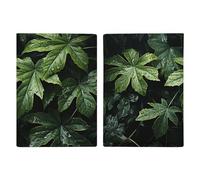 Passport Holder for Travel Essentials, Green Leaves Pattern Printed Aesthetic & Cute Passport Book Case for Women and Men