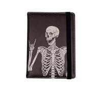Passport Holder for Travel Essentials, Passport Cover Personalized Leather Wallet, Wallet For Men Women Birthday Gift, White, Skeleton