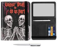 Passport Holder for Travel Essentials,Passport Wallet Cover Case with RFID Blocking,Leather Travel Documents Organizer Protector,Passport Holder for Women,Passport Case, Human Skeleton -2612
