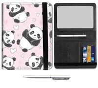 Passport Holder for Travel Essentials,Passport Wallet Cover Case with RFID Blocking,Leather Travel Documents Organizer Protector,Passport Holder for Women,Passport Case, Cute Black White Panda -CH64