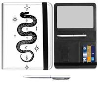 Passport Holder for Travel Essentials,Passport Wallet Cover Case with RFID Blocking,Leather Travel Documents Organizer Protector,Passport Case,Passport Holder for Women, Black White Snake -2192