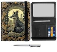 Passport Holder for Travel Essentials,Passport Wallet Cover Case with RFID Blocking,Leather Travel Documents Organizer Protector,Passport Case,Passport Holder for Women, grey Fox Flower -1945