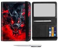 Passport Holder for Travel Essentials,Passport Wallet Cover Case with RFID Blocking,Leather Travel Documents Organizer Protector,Passport Holder for Women,Passport Case, Red horse Dragon -2428