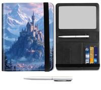 Passport Holder for Travel Essentials,Passport Wallet Cover Case with RFID Blocking,Leather Travel Documents Organizer Protector,Passport Holder for Women,Passport Case, Mountain Castle -WSJ31