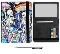 Passport Holder for Travel Essentials,Passport Wallet Cover Case with RFID Blocking,Leather Travel Documents Organizer Protector,Passport Holder for Women,Passport Case, Mushroom Human Skeleton -2583