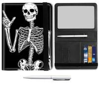 Passport Holder for Travel Essentials,Passport Wallet Cover Case with RFID Blocking,Leather Travel Documents Organizer Protector,Passport Holder for Women,Passport Case, White Human Skeleton -2582