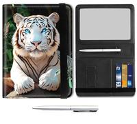 Passport Holder for Travel Essentials,Passport Wallet Cover Case with RFID Blocking,Leather Travel Documents Organizer Protector,Passport Holder for Women,Passport Case, forest Cute Tiger -WSJ101