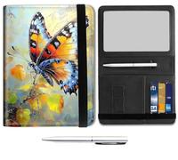 Passport Holder for Travel Essentials,Passport Wallet Cover Case with RFID Blocking,Leather Travel Documents Organizer Protector,Passport Holder for Women,Passport Case, Watercolor Butterfly -CH17