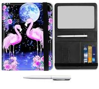 Passport Holder for Travel Essentials,Passport Wallet Cover Case with RFID Blocking,Leather Travel Documents Organizer Protector,Passport Holder for Women,Passport Case, Pink Flamingos and Flower