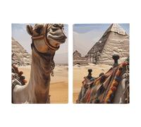 Passport Holder for Travel Essentials, Pyramid Camel Printed Aesthetic & Cute Passport Book Case for Women and Men