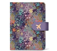 Passport Holder for Travel Essentials, RFID Blocking Leather Cover Wallet, Aesthetic Passport Book Case for Women and Men - Violet