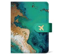Passport Holder for Travel Essentials, RFID Blocking Leather Cover Wallet, Aesthetic Passport Book Case for Women and Men - Coastline