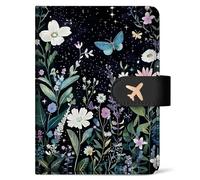 Passport Holder for Travel Essentials, RFID Blocking Leather Cover Wallet, Aesthetic Passport Book Case for Women and Men, I.Starry Garden