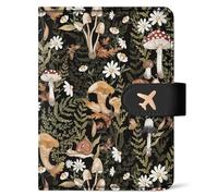 Passport Holder for Travel Essentials, RFID Blocking Leather Cover Wallet, Aesthetic Passport Book Case for Women and Men, 21 Multicolor Mushroom, Classic
