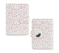 Passport Holder for Travel Essentials, RFID Blocking Leather Cover Wallet with Magnetic Closure, Cute Floral Passport Wallet Cover Case for Travel Must Have Accessories, Passport Book for Women, Pink