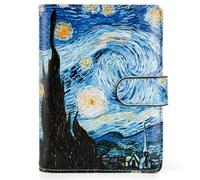 Passport Holder for Travel Essentials, RFID Blocking Passport Wallet Cover with Magnetic Closure, Passport Book Holders for Women and Men, Van Gogh The Starry Night, Cute