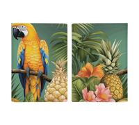 Passport Holder for Travel Essentials, Summer Parrot Pineapple Bird Printed Aesthetic & Cute Passport Book Case for Women and Men
