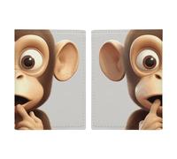 Passport Holder for Travel Essentials, The Silent Monkey Printed Aesthetic & Cute Passport Book Case for Women and Men