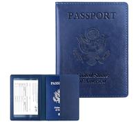 Passport Holder for Travel Men Women - Passport Cover, Passport Wallet Case Travel Essentials Travel Must Haves Accessories Blocking Leather Card Slot Protector for Stocking Stuffers Gifts, 1 Pack