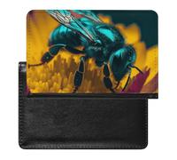 Passport Holder for Travel Passport Holder for Women Men RFID Blocking A Bee on A Flower Passport Holder Travel Accessories, A Bee on a Flower, One Size