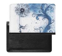 Passport Holder for Travel Passport Holder for Women Men RFID Blocking A Field of Wild Flowers Passport Holder Travel Accessories, Blue Ink Painting Style, One Size