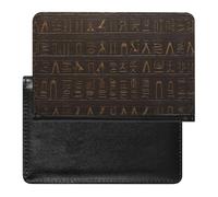 Passport Holder for Travel Passport Holder for Women Men RFID Blocking American Flag with Cowboy Boots Passport Holder Travel Accessories, Ancient Egyptian Hieroglyph, One Size