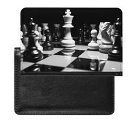 Passport Holder for Travel Passport Holder for Women Men RFID Blocking Animal Panther Passport Holder Travel Accessories, Black And White Chess, One Size