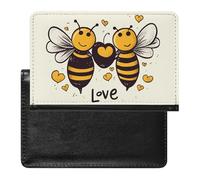 Passport Holder for Travel Passport Holder for Women Men RFID Blocking Autumn Leaves of Maple Passport Holder Travel Accessories, Bee Love Honey, One Size