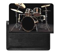 Passport Holder for Travel Passport Holder for Women Men RFID Blocking British Flag Passport Holder Travel Accessories, Cool Drum Set, One Size