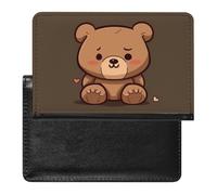 Passport Holder for Travel Passport Holder for Women Men RFID Blocking Butterfly And Sunflower Passport Holder Travel Accessories, Cartoon brown cute bear, One Size