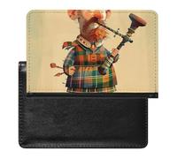 Passport Holder for Travel Passport Holder for Women Men RFID Blocking Cartoon Scottish Bagpipe Passport Holder Travel Accessories, Cartoon Scottish Bagpipe, One Size
