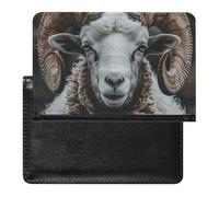Passport Holder for Travel Passport Holder for Women Men RFID Blocking Cartoon Scottish Bagpipe Passport Holder Travel Accessories, Longhorn Ram Pictures, One Size