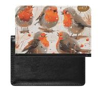 Passport Holder for Travel Passport Holder for Women Men RFID Blocking Cartoon Scottish Bagpipe Passport Holder Travel Accessories, A Flock of Cheerful Birds, One Size