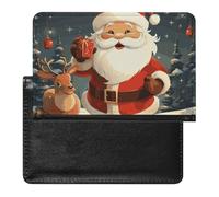 Passport Holder for Travel Passport Holder for Women Men RFID Blocking Christmas Cat Passport Holder Travel Accessories, Christmas Santa Claus, One Size