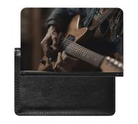 Passport Holder for Travel Passport Holder for Women Men RFID Blocking Corgi Little Passport Holder Travel Accessories, Guitar Player, One Size