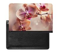 Passport Holder for Travel Passport Holder for Women Men RFID Blocking Cute Red Crab Passport Holder Travel Accessories, Orchid on Background, One Size