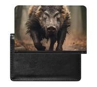 Passport Holder for Travel Passport Holder for Women Men RFID Blocking Cute Red Crab Passport Holder Travel Accessories, Wild Boar Photos, One Size