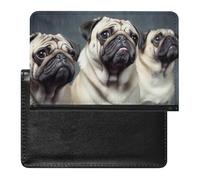 Passport Holder for Travel Passport Holder for Women Men RFID Blocking Different Fish Passport Holder Travel Accessories, Funny Pug Dog, One Size